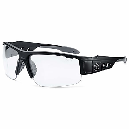 Ergodyne Skullerz® Safety Glasses, Dagr, Matte Black Frame, Clear Lens