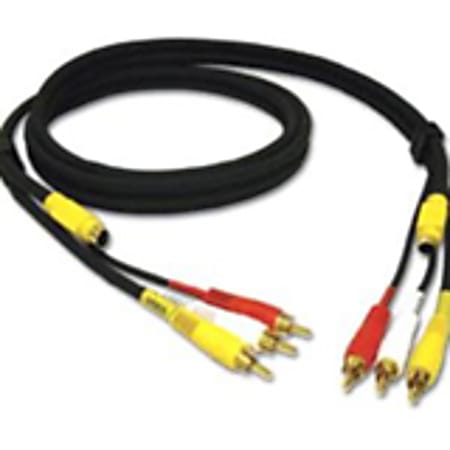 C2G Value Series 25ft Value Series 4-in-1 RCA + S-Video Cable - Video / audio cable - S-Video / composite video / audio - 4 pin mini-DIN, RCA male to 4 pin mini-DIN, RCA male - 25 ft - dual coaxial - black