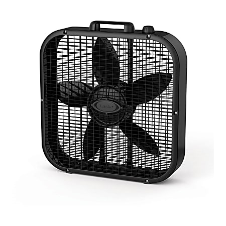 Lasko® Dècor Colors 20" 3-Speed Box Fan, 21.75"H x 4.25"W x 20.5"D, Black