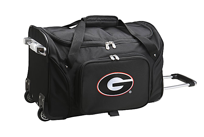 Denco Sports Luggage Rolling Duffel Bag, Georgia Bulldogs, Black