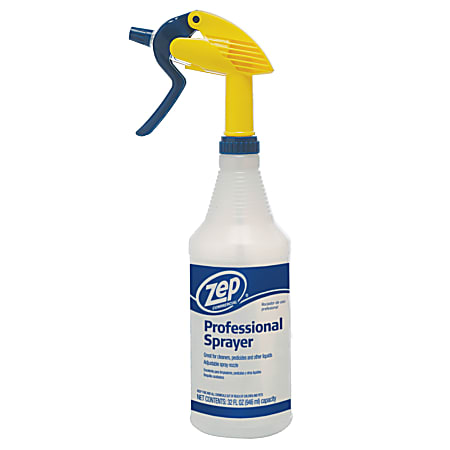 Zep Empty Professional Spray Bottle, 32 Oz, Clear