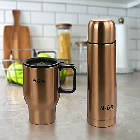 Mr. Coffee Javelin 16 oz. Red Double Wall Thermos and Travel Mug