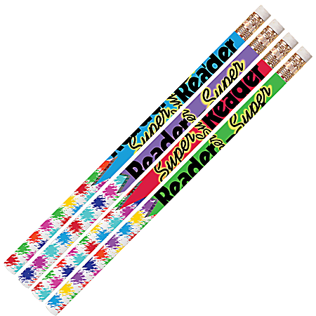 Musgrave Pencil Co. Motivational Pencils, 2.11 mm, #2 Lead, Super Reader, Multicolor, Pack Of 144