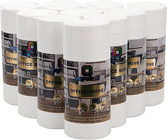 Mind Reader My Stuff All-Purpose Office Disinfecting Wipes, Fresh Orchid Scent, 40 Wipes Per Container, Pack Of 10 Containers