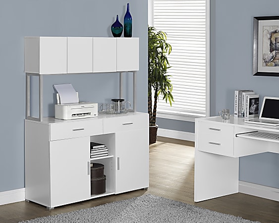 Monarch Specialties 48"W Office Cabinet Computer Desk Credenza, White