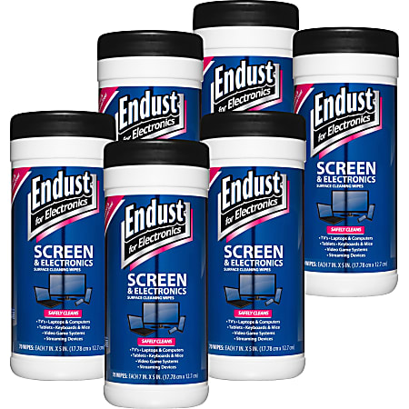 Endust LCD & Plasma Pop-Up Wipes 70ct. - For Touchscreen Device, Display Screen, Smartphone - Soft, Non-abrasive, Alcohol-free, Ammonia-free - 70 / Tub - 6 Pack - White Endust LCD & Plasma Pop-Up Wipes 70ct. - For Touchscreen Device, Display Screen, Smartphone - Soft, Non-abrasive, Alcohol-free, Ammonia-free - 70 / Tub - 6 Pack - White