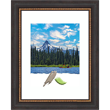 Amanti Art Rectangular Wood Picture Frame, 14” x 17" With Mat, Ashton Black