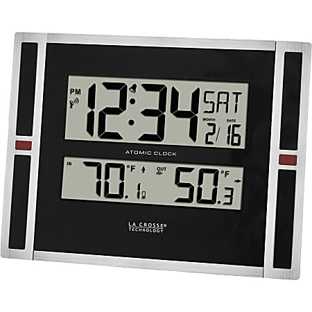 La Crosse Technology Digital Atomic Wall Clock - Digital - Atomic - Plastic