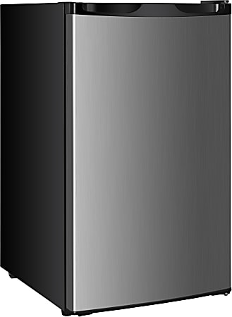 Premium Energy Star Mini Fridge, 4.4 Cu. Ft., Chiller Compartment, Black/Stainless Steel