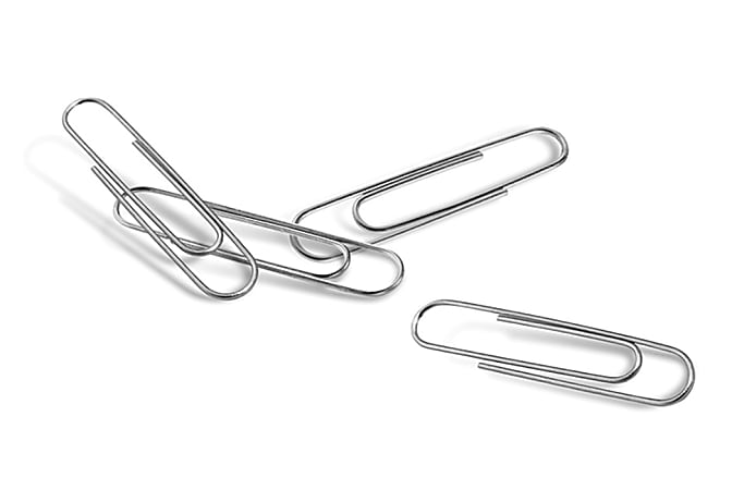 Office Depot® Brand Paper Clips, Box Of 100, No. 1, Silver