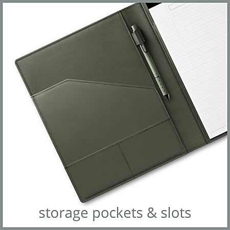TUL Vegan Leather Padfolio With Legal Pad Letter Size Green - Office Depot