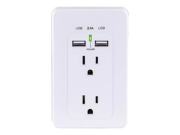 CyberPower MP18HO007 - Multi Pack - power strip - AC 125 V - input: NEMA 5-15P - output connectors: 2 (2 x USB, 2 x NEMA 5-15R) - white (pack of 2)