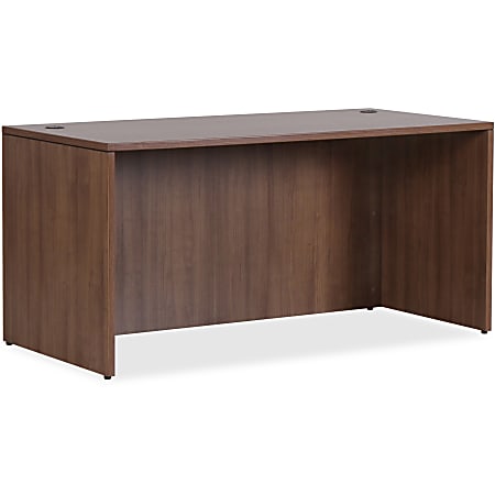 Lorell® Essentials 72"W Rectangular Shell Computer Desk, Walnut