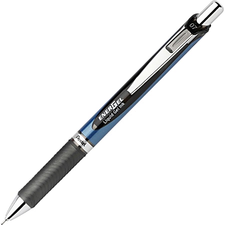 Pentel® EnerGel® RTX Liquid Gel Pen, Medium Point, 0.7 mm, Blue Barrel, Black Ink