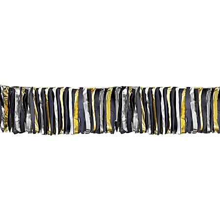 Amscan New Year's Oversized Fringe Garland, 8" x 108", Multicolor