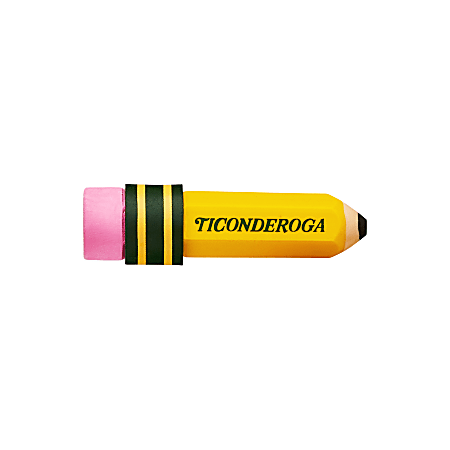 TICONDEROGA Erasers Pencil Shaped Yellow 3 ct 38953 - Office Depot