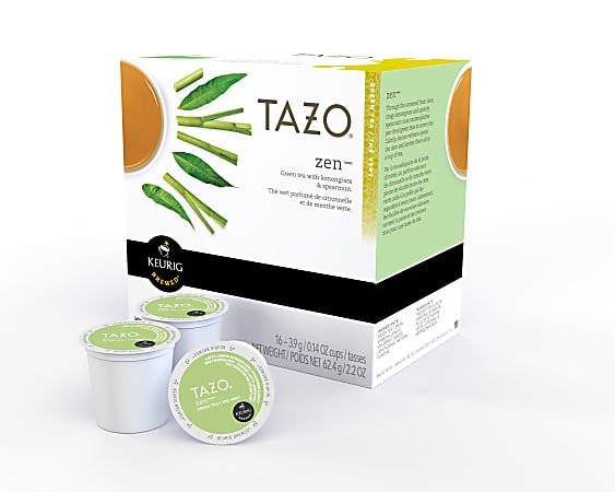 Tazo® Zen Green Tea Single-Serve K-Cups®, 0.4 Oz, Carton Of 16
