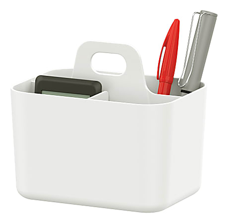 Realspace™ Stackable Storage Caddy, 3-3/4”H x 5-7/8”W x 4-1/4”D, White