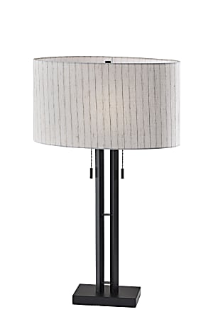 Adesso Foster 28"H Table Lamp, Linen/Black