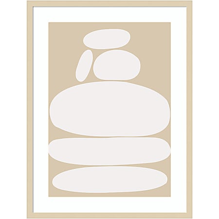 Amanti Art Zen River Rocks Neutral by The Creative Bunch Studio Wood Framed Wall Art Print, 25”W x 33”H, Natural