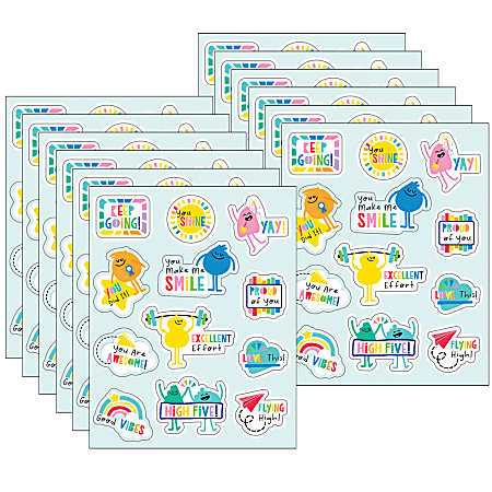 Carson Dellosa Education Motivational Stickers Happy Place Motivators 72  Stickers Per Pack Set Of 12 Packs - Office Depot