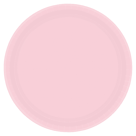 Amscan Round Paper Plates, 7", Blush Pink, Pack of 120 Plates