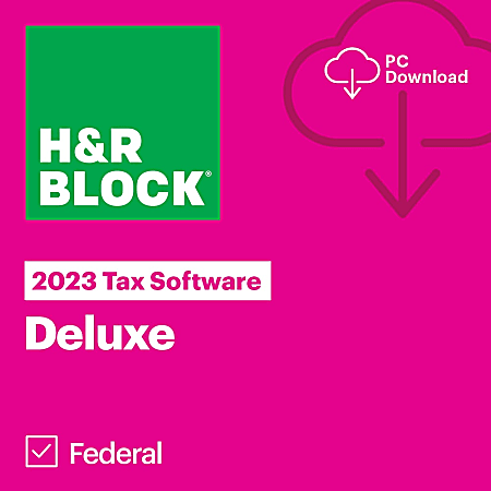 H&R Block Tax Software Deluxe, 2023, 1-Year Subscription, Windows® Compatible, ESD
