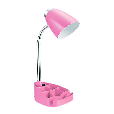 LimeLights Gooseneck Organizer Desk Lamp Adjustable Height Pink ...