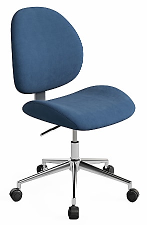 Realspace&reg; Brigsley Fabric Low-Back Task Chair, Blue/Chrome