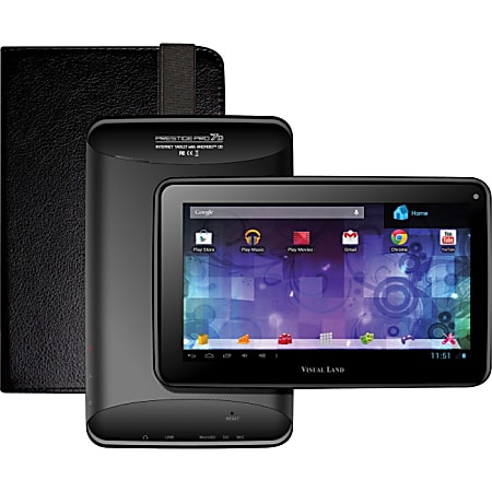 Visual Land Prestige Pro 7D with Pro Folio Bundle (Black)