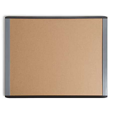 U Brands Mod Cork Bulletin Board, 20" X 16", Black and Gray Frame (390U00-01)