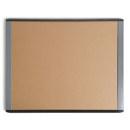 U Brands® Mod Cork Bulletin Board, 16” x 20”, Natural, Gray Plastic Frame
