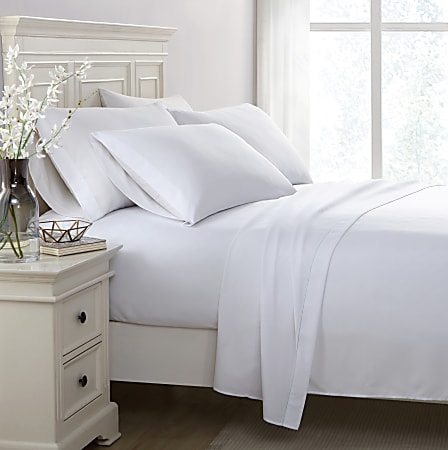Flourish Microfiber Pillow Cases, Standard/Queen, White, Total Qty 72