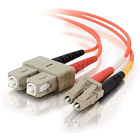C2G 8m LC-SC 62.5/125 OM1 Duplex Multimode PVC Fiber Optic Cable (USA-Made) - Orange - Fiber Optic for Network Device - LC Male - SC Male - 62.5/125 - Duplex Multimode - OM1 - USA-Made - 8m - Orange