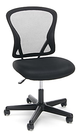 OFM Essentials Mid-Back Chair, Mesh, Black/Silver