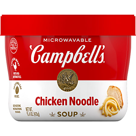 Campbell's R&W Chicken Noodle Soup Bowls, 15.4 Oz, Pack Of 8 Bowls