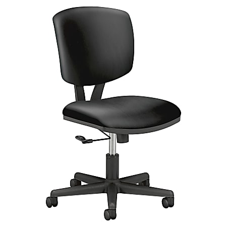 HON® Volt 5701 SofThread™ Bonded Leather Tilt Mid-Back Task Chair, Black