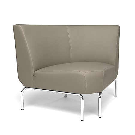 OFM Triumph Series Armless 90° Lounge Chair, Taupe/Chrome