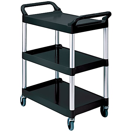 Rubbermaid 3-Shelf Utility Cart - Black