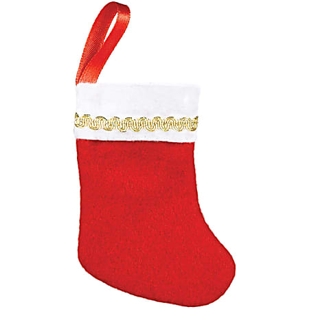 Pack of 4 Red Mini Christmas Felt Stockings 