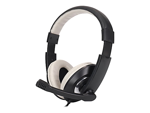 B3E 5277 - Headset - full size - wired - USB - black, white