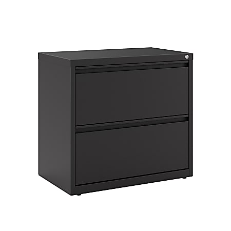 WorkPro 30 W x 18 58 D Lateral 2 Drawer File Cabinet Black