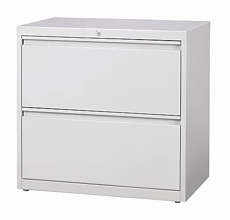 WorkPro® 30"W x 18-5/8"D Lateral 2-Drawer File Cabinet, Light Gray