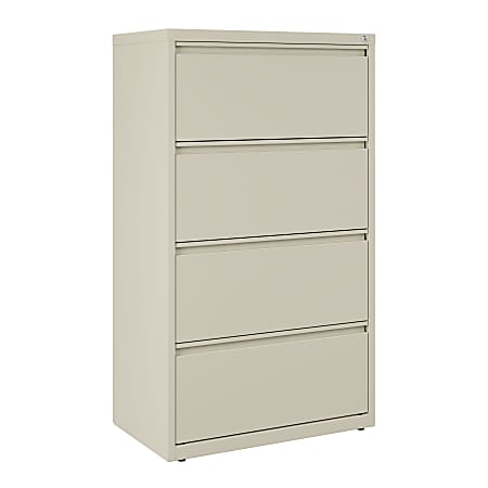 WorkPro® 30"W x 18-5/8"D Lateral 4-Drawer File Cabinet, Putty