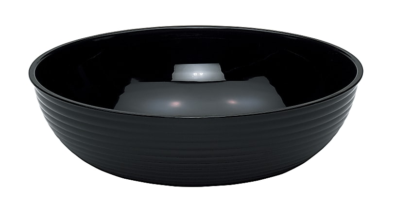 Cambro Camwear Round Ribbed Bowls, 18", Black, Set Of 4 Bowls