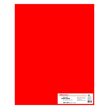 Office Depot® Brand Dual Color Foam Board, 20" x 30", Fluorescent Neon Red/Fluorescent Neon Orange, 1ct
