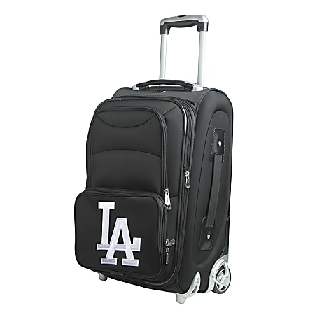 Denco Nylon Expandable Upright Rolling Carry-On Luggage, 21"H x 13"W x 9"D, Los Angeles Dodgers, Black