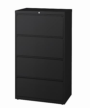 Workpro File 30 W 4 Drawer Black, File Cabinet Lateral 4 Drawer