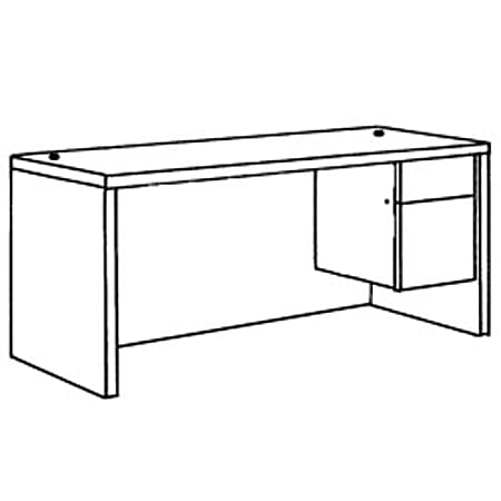 Lorell® 68000 Series Laminate Right-Pedestal Desk, 30"H x 66"W x 30"D, Cherry