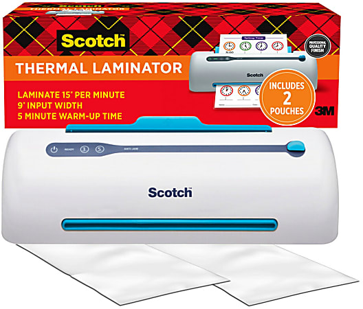 Scotch® Smart Thermal Laminator, 9-1/2" Width, 1 Thermal Laminator, Never Jam Technology Automatically Prevents Misfed Items